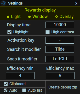 Chat in highlight how warframe items to Settings
